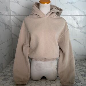 Zara Hoodie Sweatshirt In Tan Cream Women’s Size S